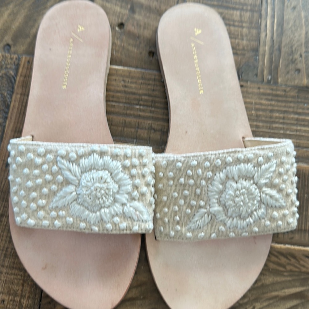 Anthropologie sandals. Cream. Size 9.